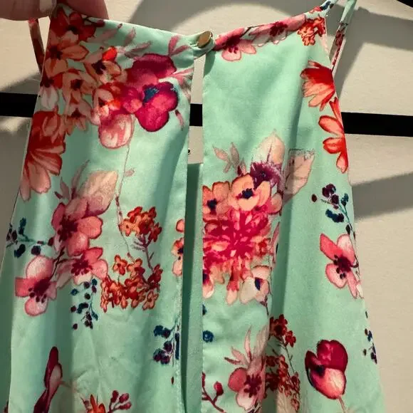 NYMPHE - Romantic Beachy Green Floral Dress | Size L - Picture 8 of 15